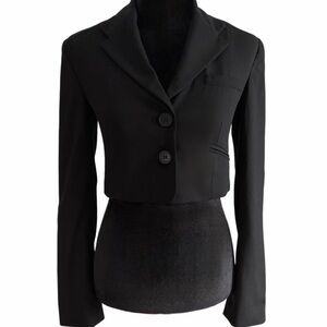 Forever 21- Black Button Down Cropped Blazer (sz S) NWOT